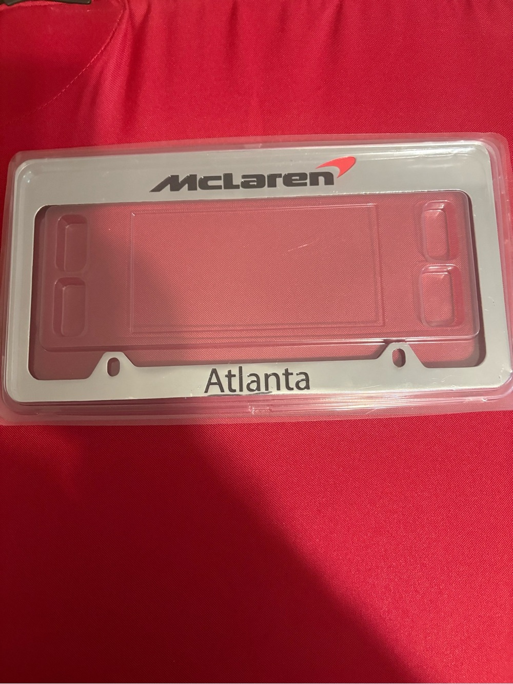 McLaren Atlanta License Plate Frame - Silver new authentic stainless